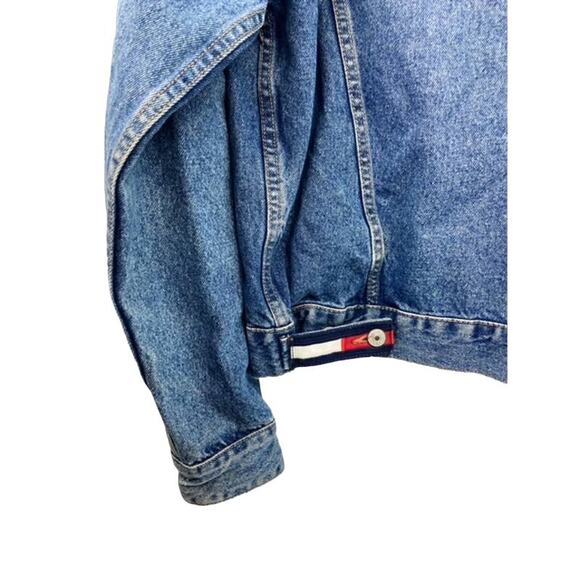 Vintage Denim Jacket with red contrast by Tommy Hilfiger L - Picture 8 of 9